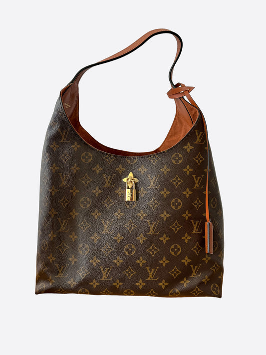 Louis Vuitton Brown Monogram Flower Hobo Tote Bag