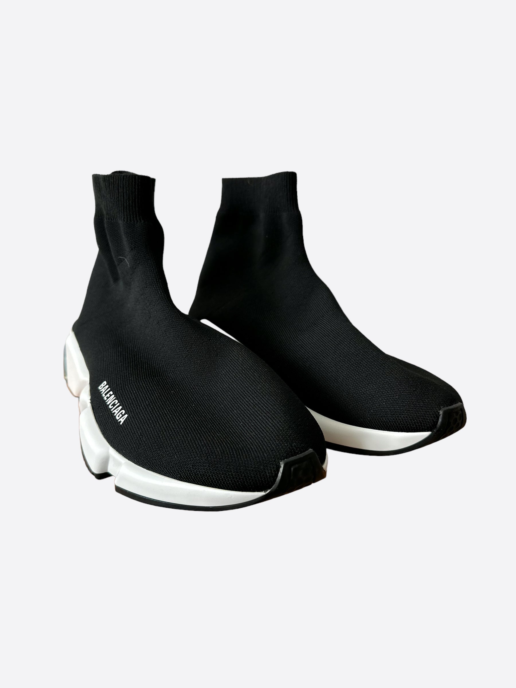 Black and outlet white balenciaga trainers