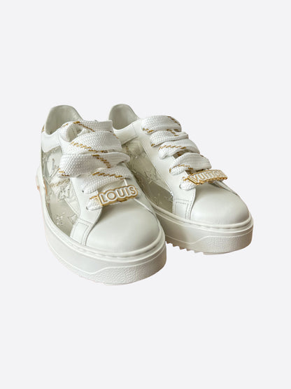 Louis Vuitton White & Gold Transparent Time-Out Womens Sneaker