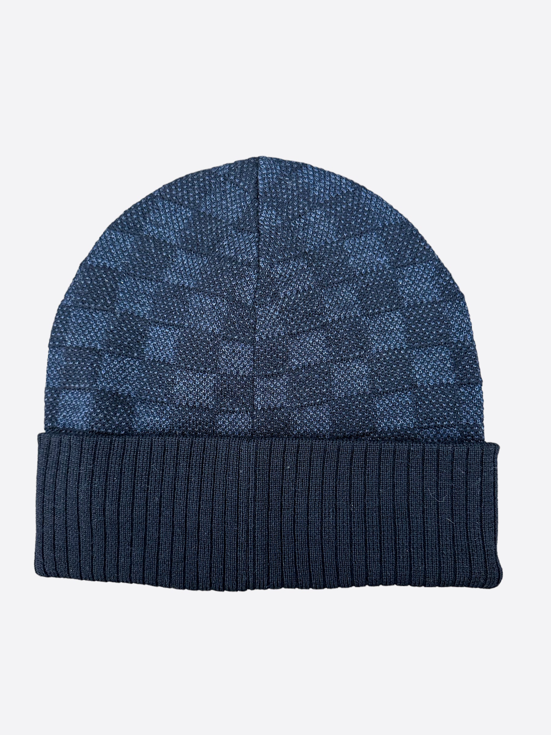 Louis Vuitton Cobalt Beanie Louis Vuitton Navy Damier Wool Beanie