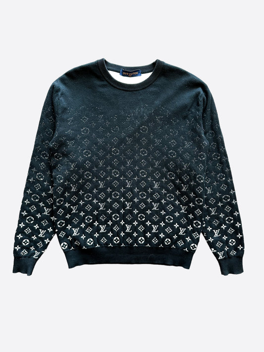 Louis Vuitton Damier Stitch Crewneck sweater black sz L