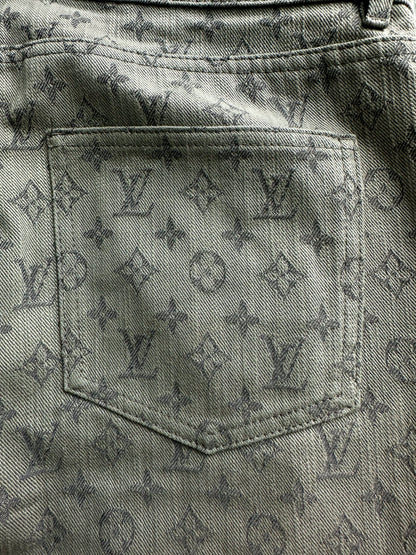 Louis Vuitton Grey Monogram Slim Jeans