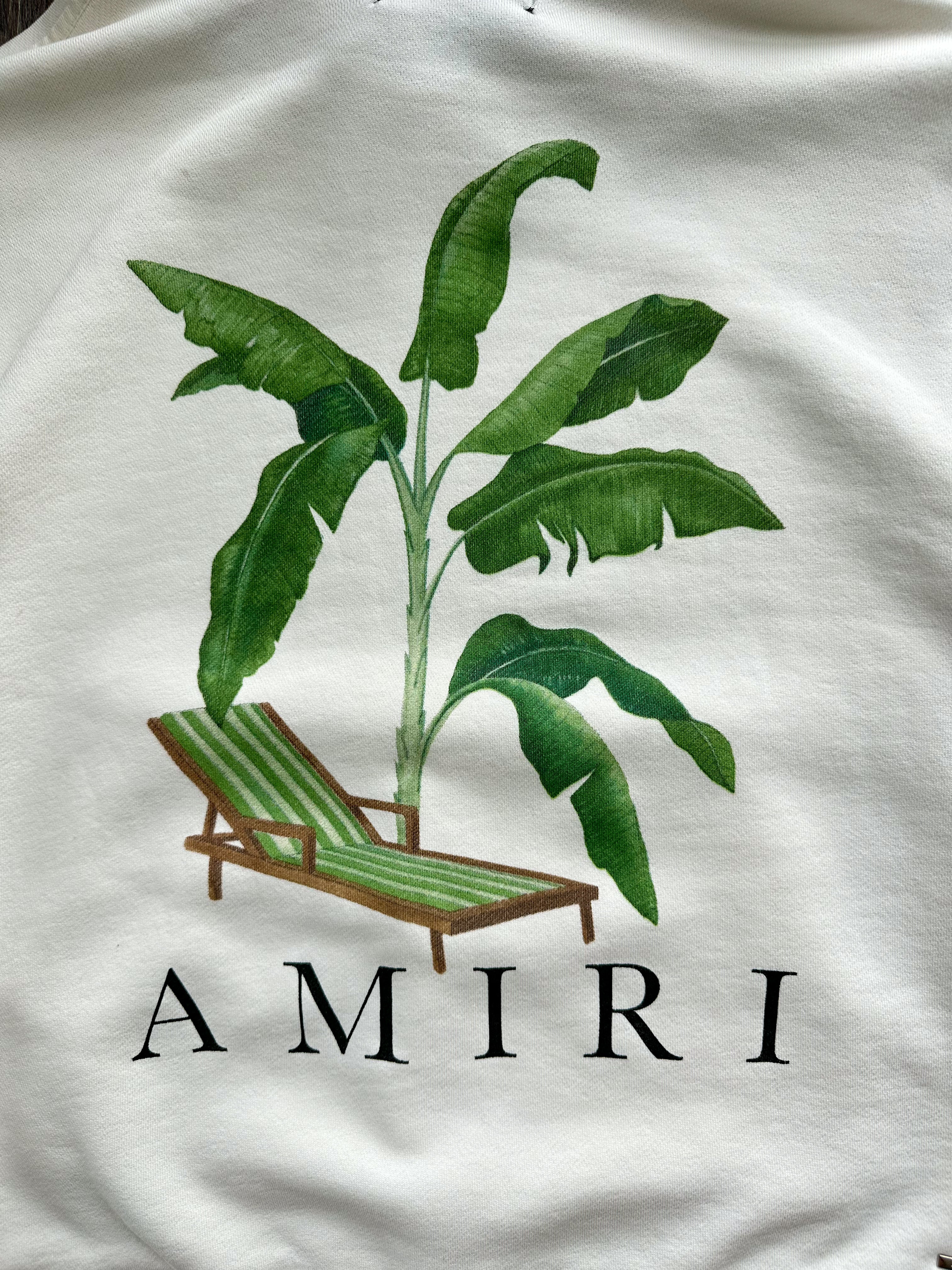 Amiri White Banana Tree Graphic Hoodie