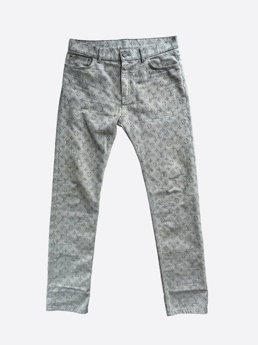 Louis Vuitton Grey Monogram Slim Jeans