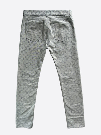 Louis Vuitton Grey Monogram Slim Jeans