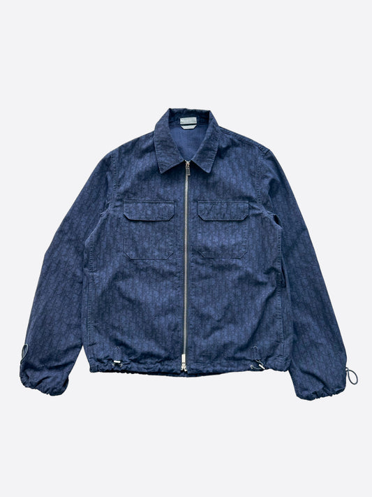 Dior Blue Oblique Zip Up Jacket