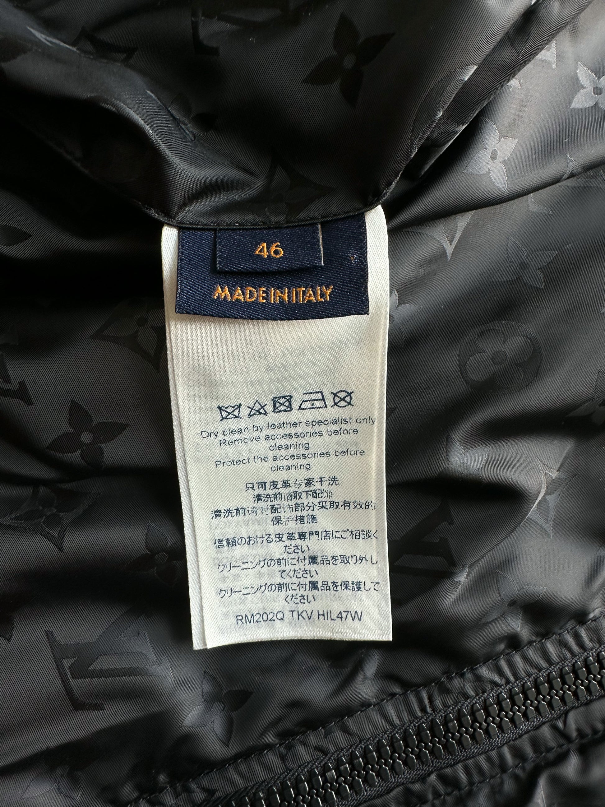 Louis Vuitton Reversible Black Monogram Windbreaker Jacket Size 46