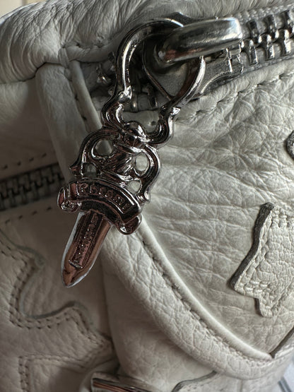 Chrome Hearts White Leather Cross Patch Bumbag