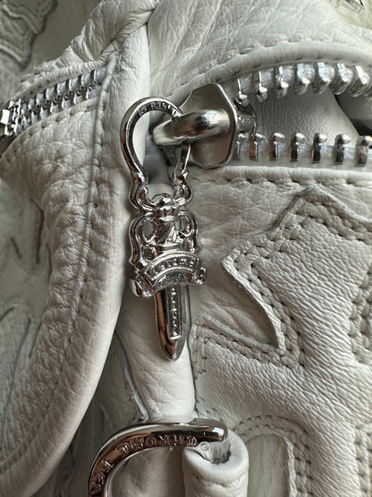 Chrome Hearts White Leather Cross Patch Bumbag