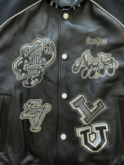 Louis Vuitton Black Leather Varsity Jacket