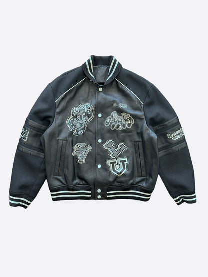 Louis Vuitton Black Leather Varsity Jacket