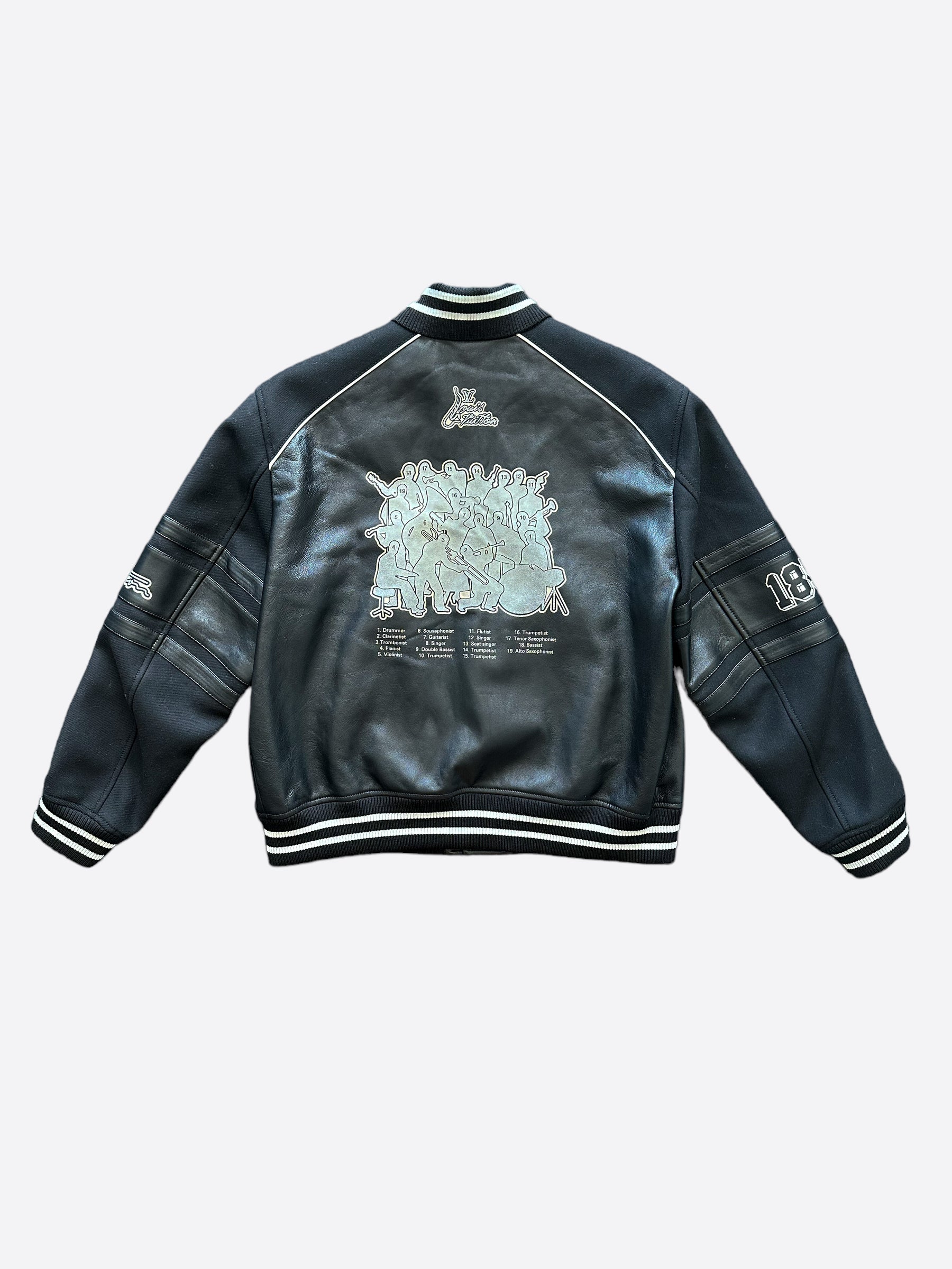 Louis Vuitton Black Leather Varsity Jacket