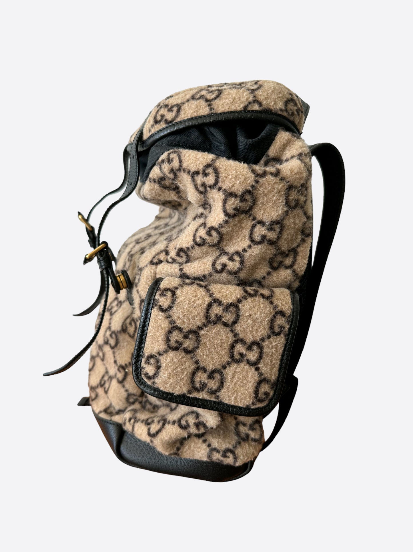 Gucci Brown GG Monogram Wool Backpack