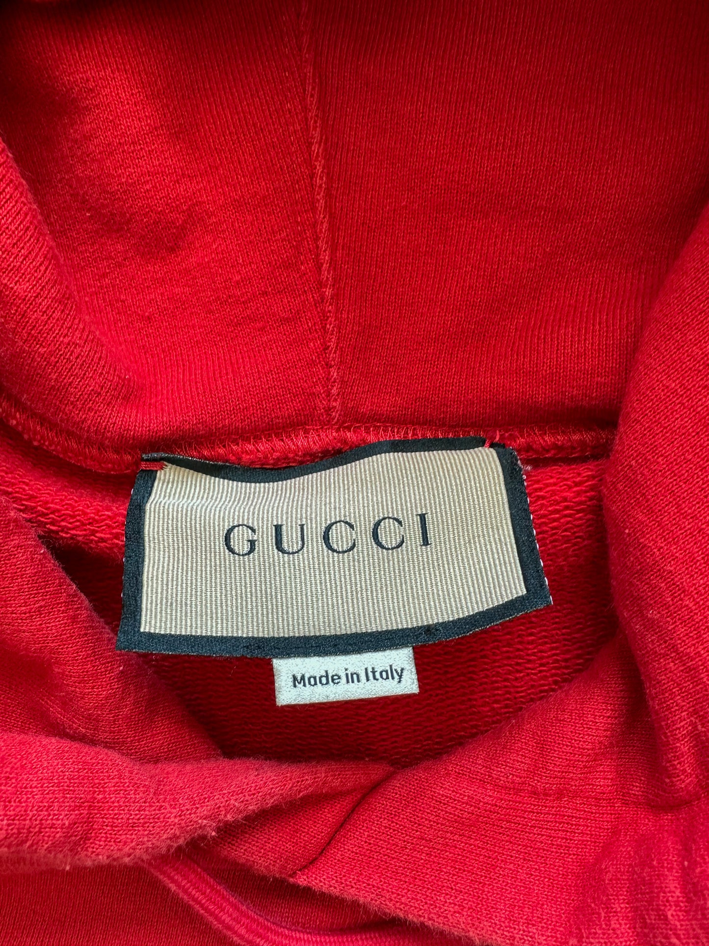 Gucci Red Mirror Print Logo Hoodie