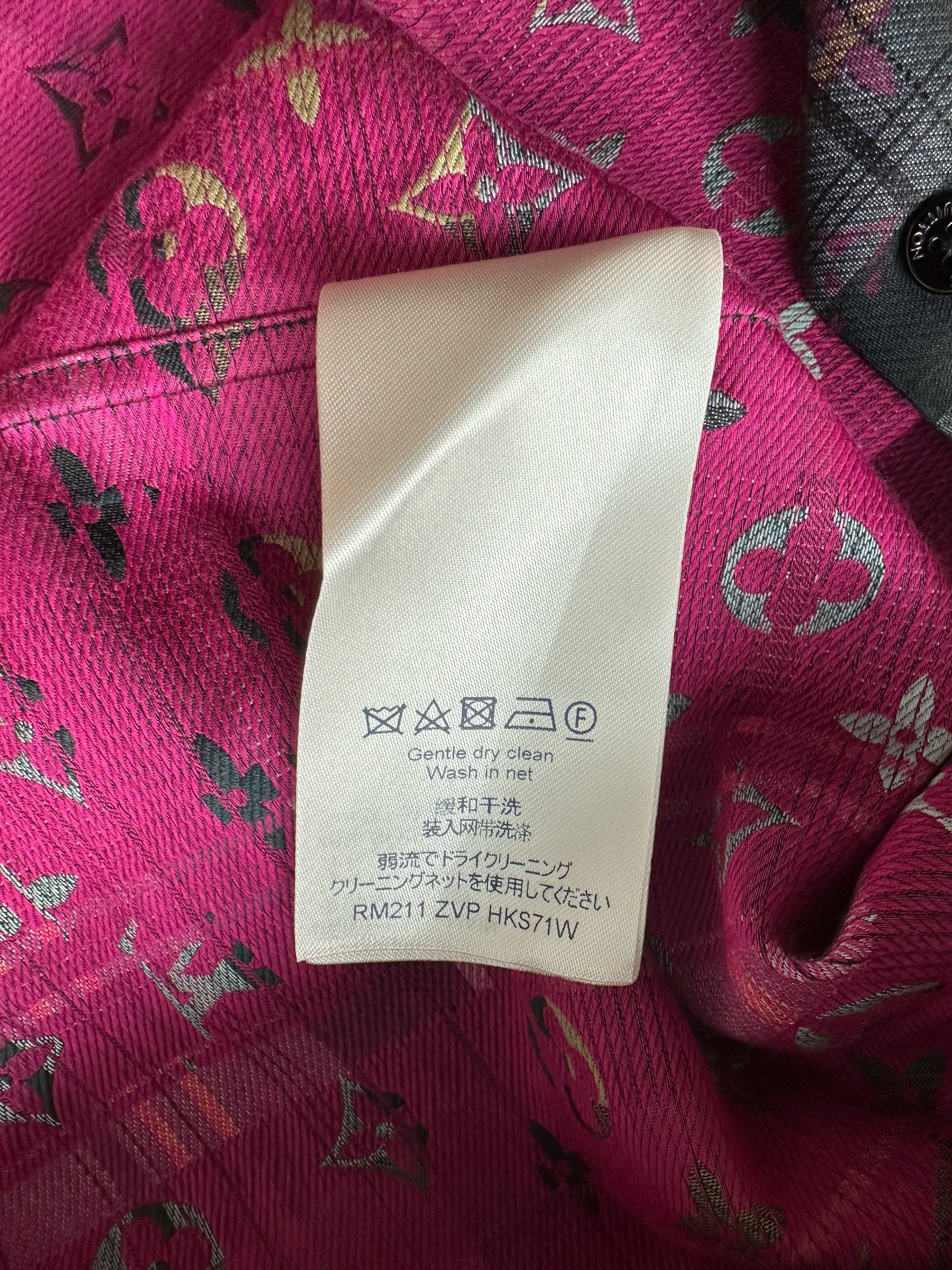 Louis Vuitton Plaid & Pink Monogram Button Up Shirt