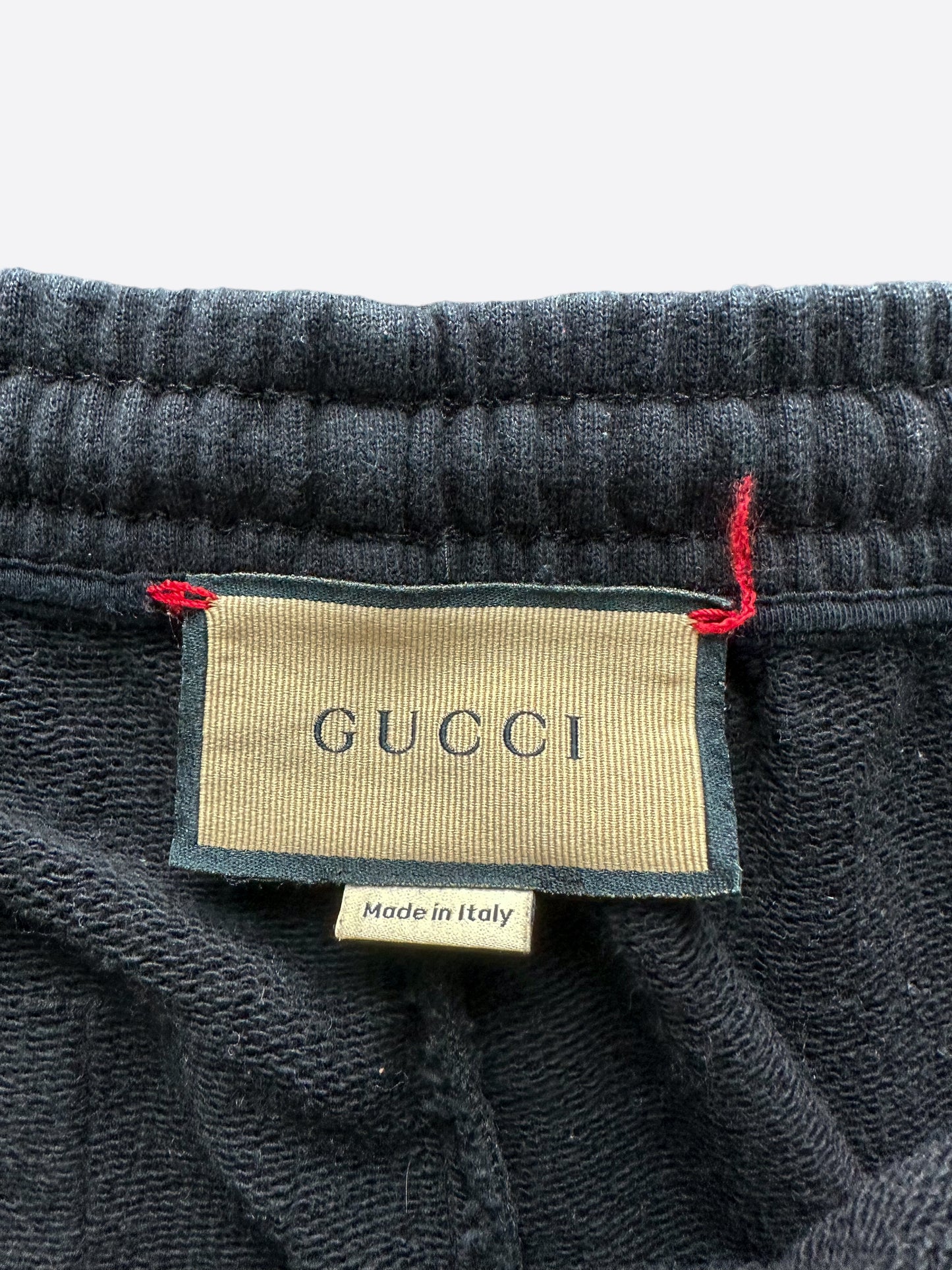 Gucci Black Mirror Print Logo Sweatpants