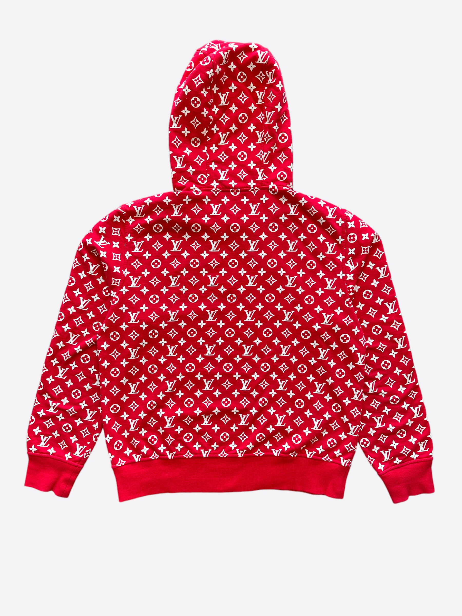 Louis Vuitton Supreme Red Monogram Box Logo Hoodie