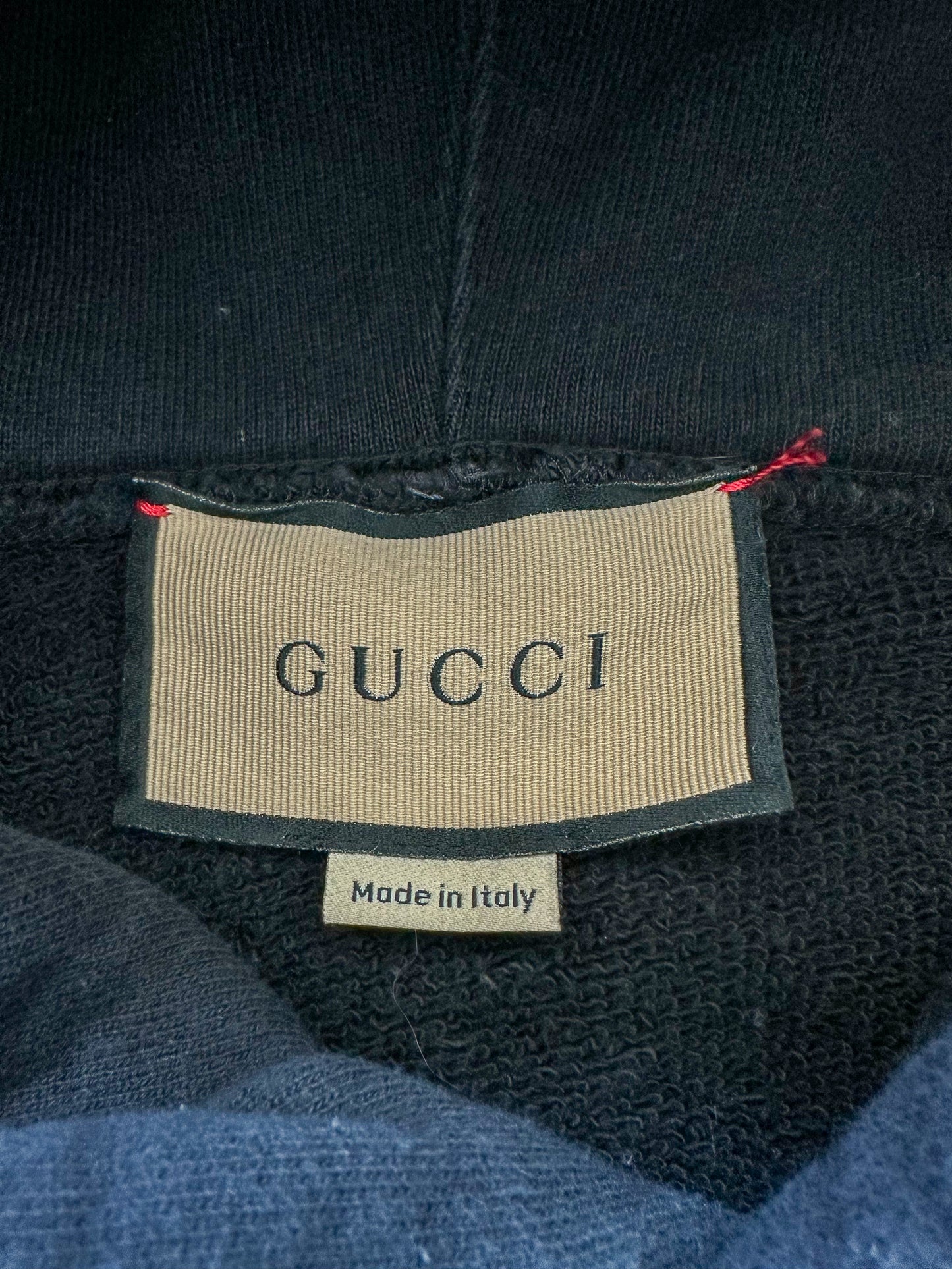 Gucci Black Striped Interlocking GG Logo Hoodie