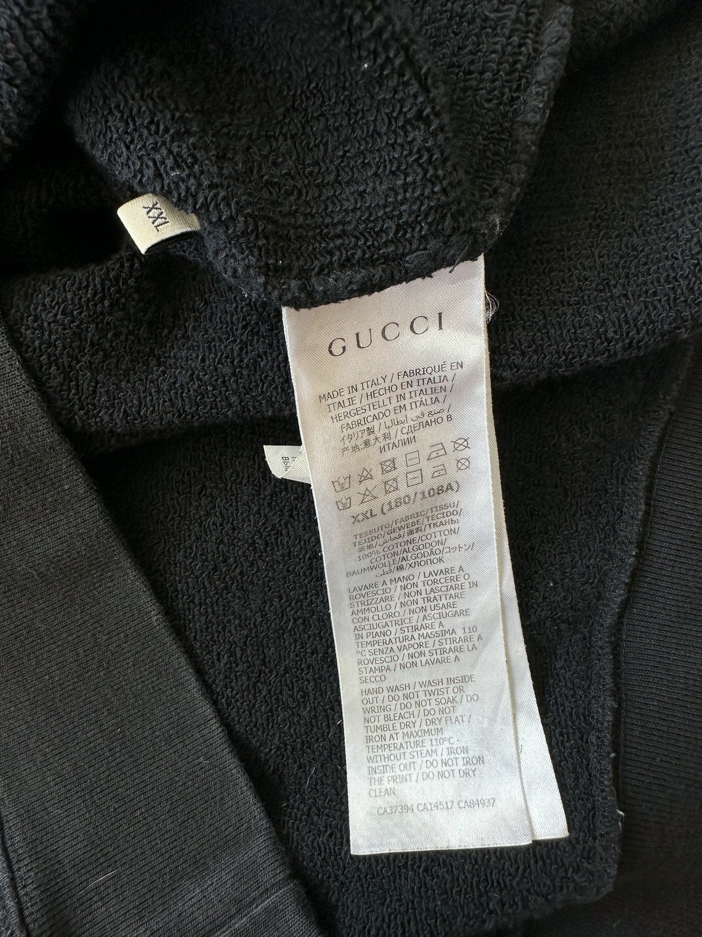 Gucci Black Striped Interlocking GG Logo Hoodie