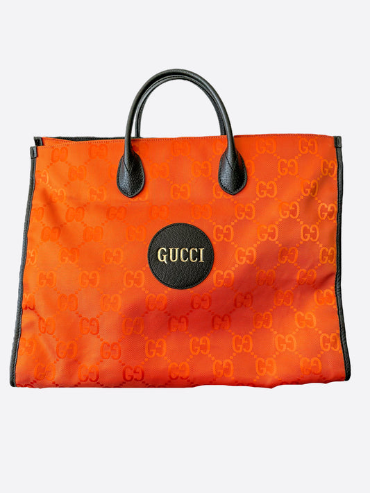 Gucci Orange GG Monogram Off The Grid Tote Bag