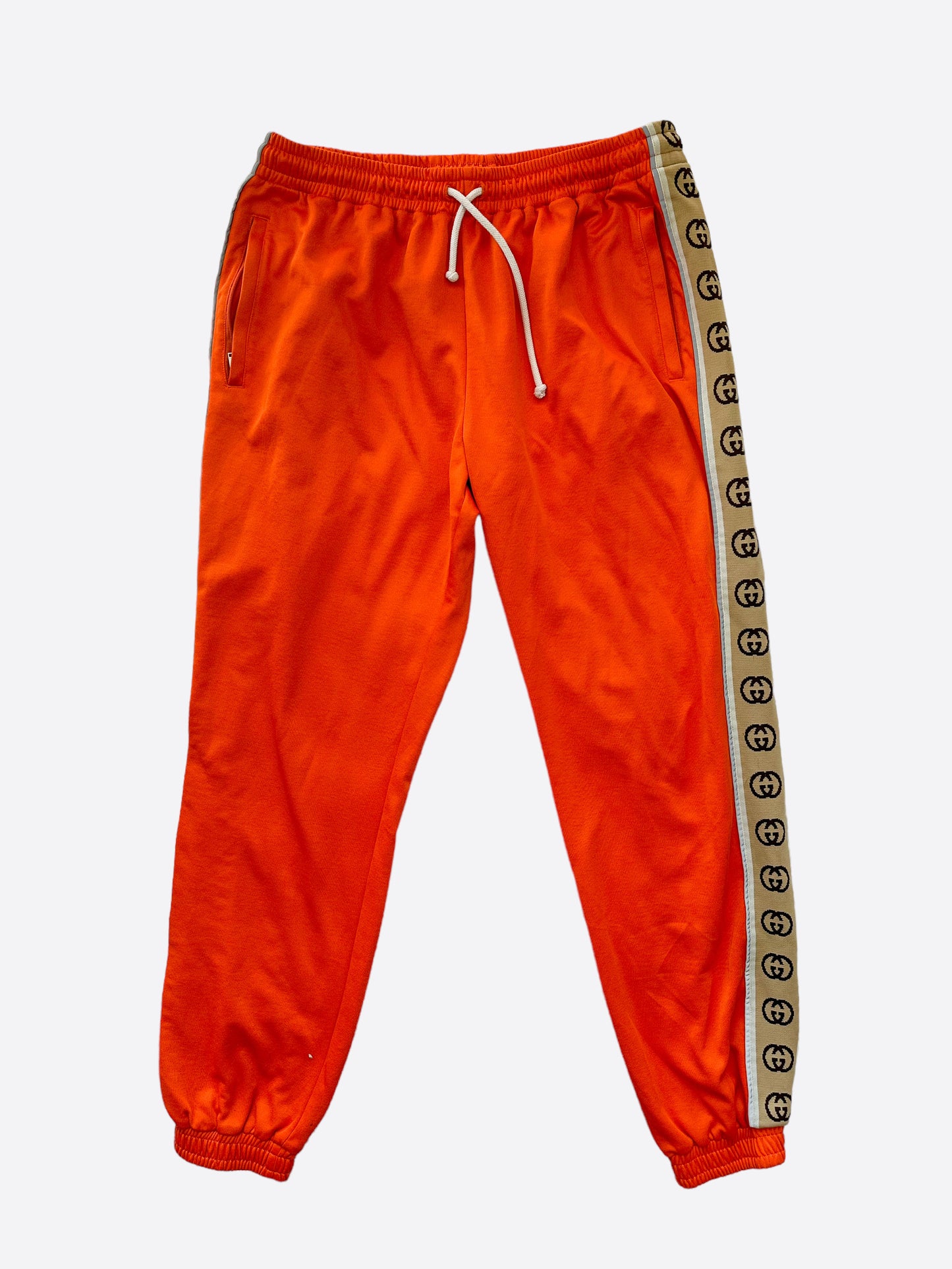 Gucci Orange GG Monogram Striped Trackpants