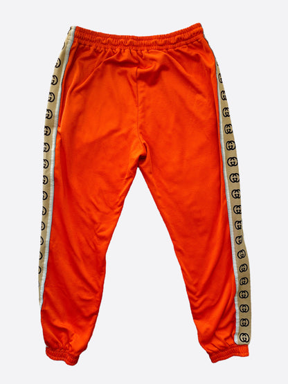 Gucci Orange GG Monogram Striped Trackpants