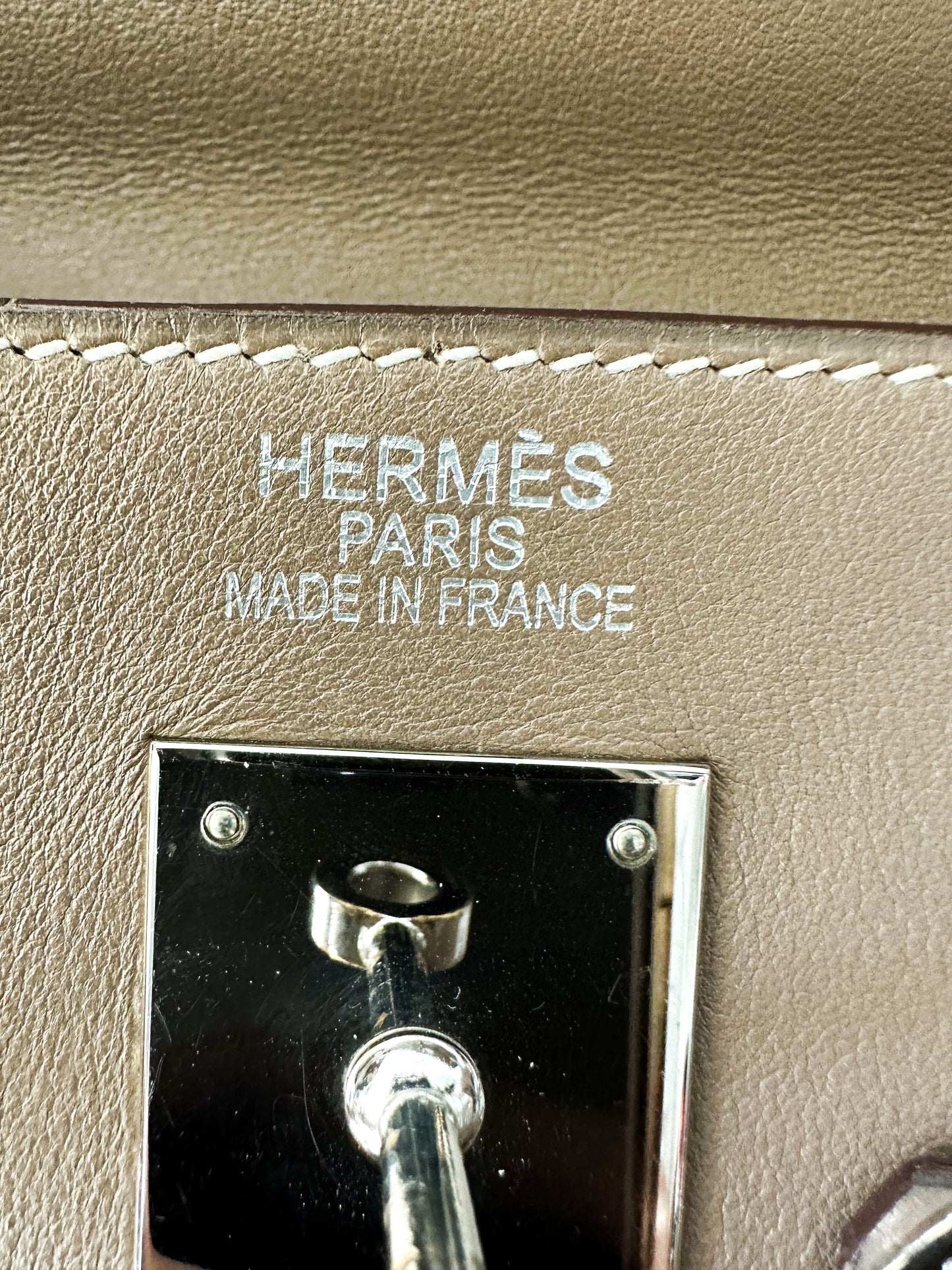 Hermès Etoupe Swift Leather Retourne Kelly 35