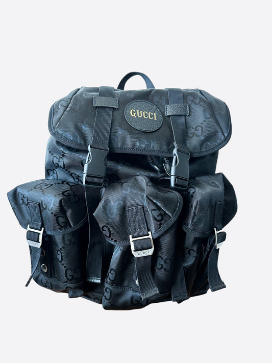 Gucci Black GG Monogram Utility Backpack