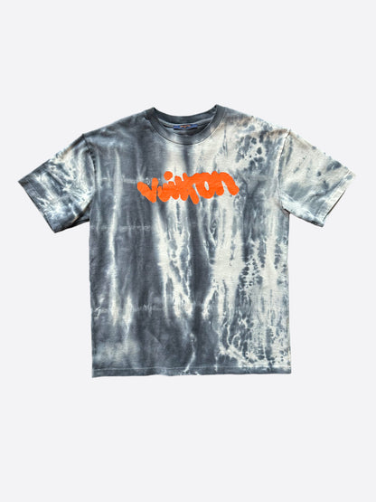 Louis Vuitton Grey & Orange Tie-Dye Graffiti T-Shirt