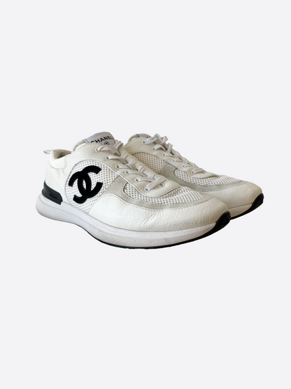 Chanel White & Black Interlock logo Runners