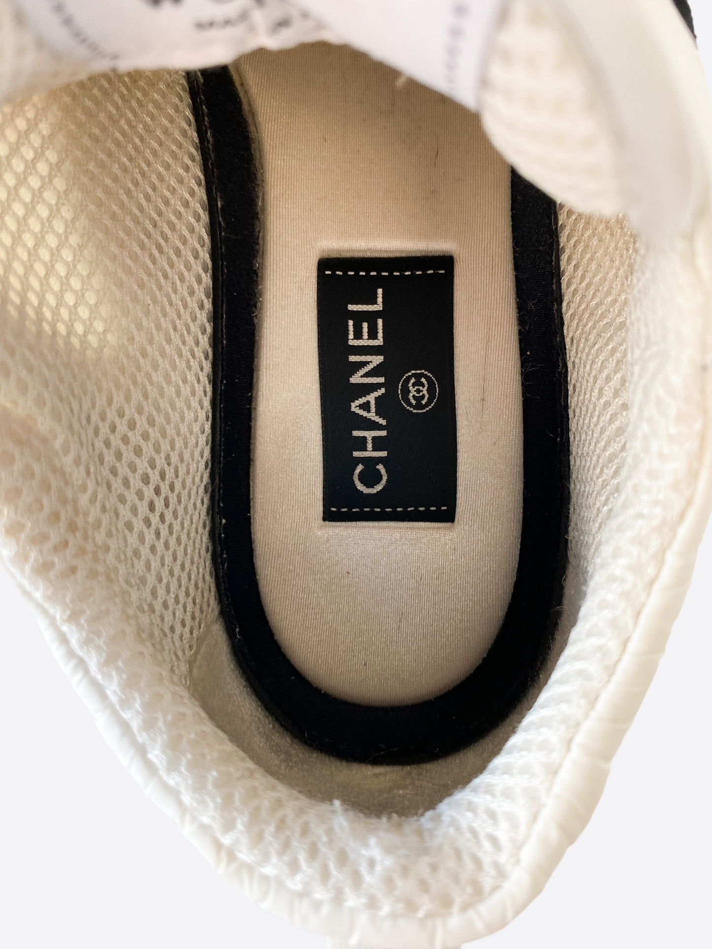 Chanel White & Black Interlock logo Runners