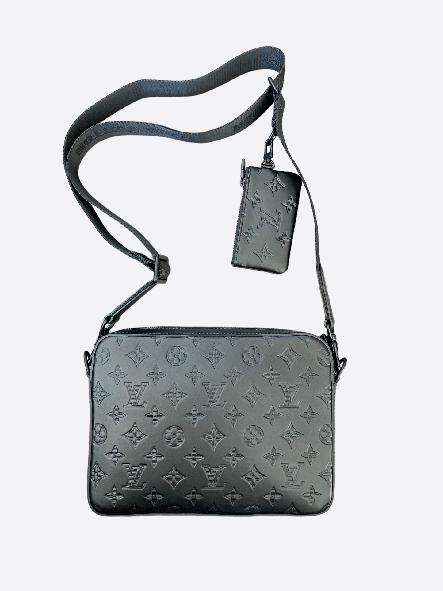Louis Vuitton Duo Messenger Bag Monogram Shadow Leather Black - TeeTalkies