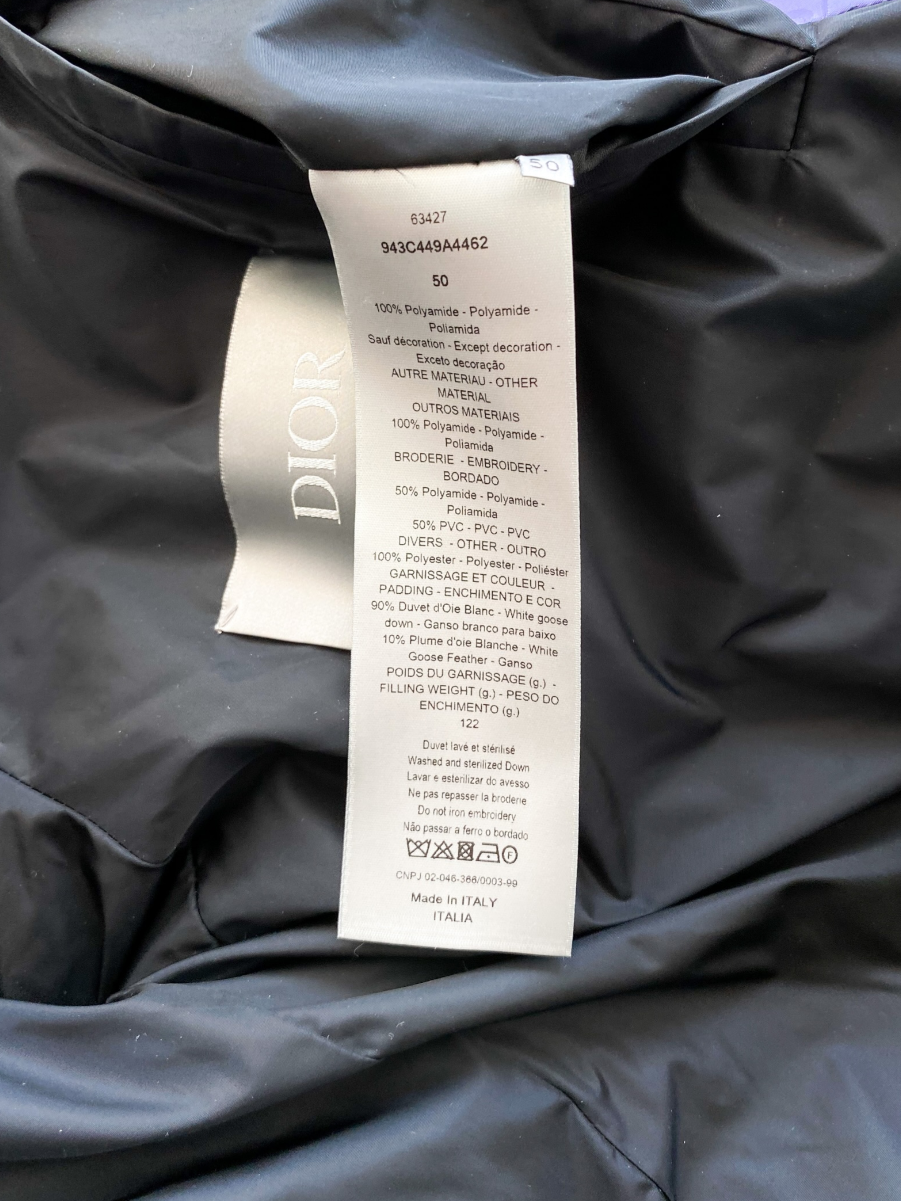 Dior Silver Oblique Puffer Jacket