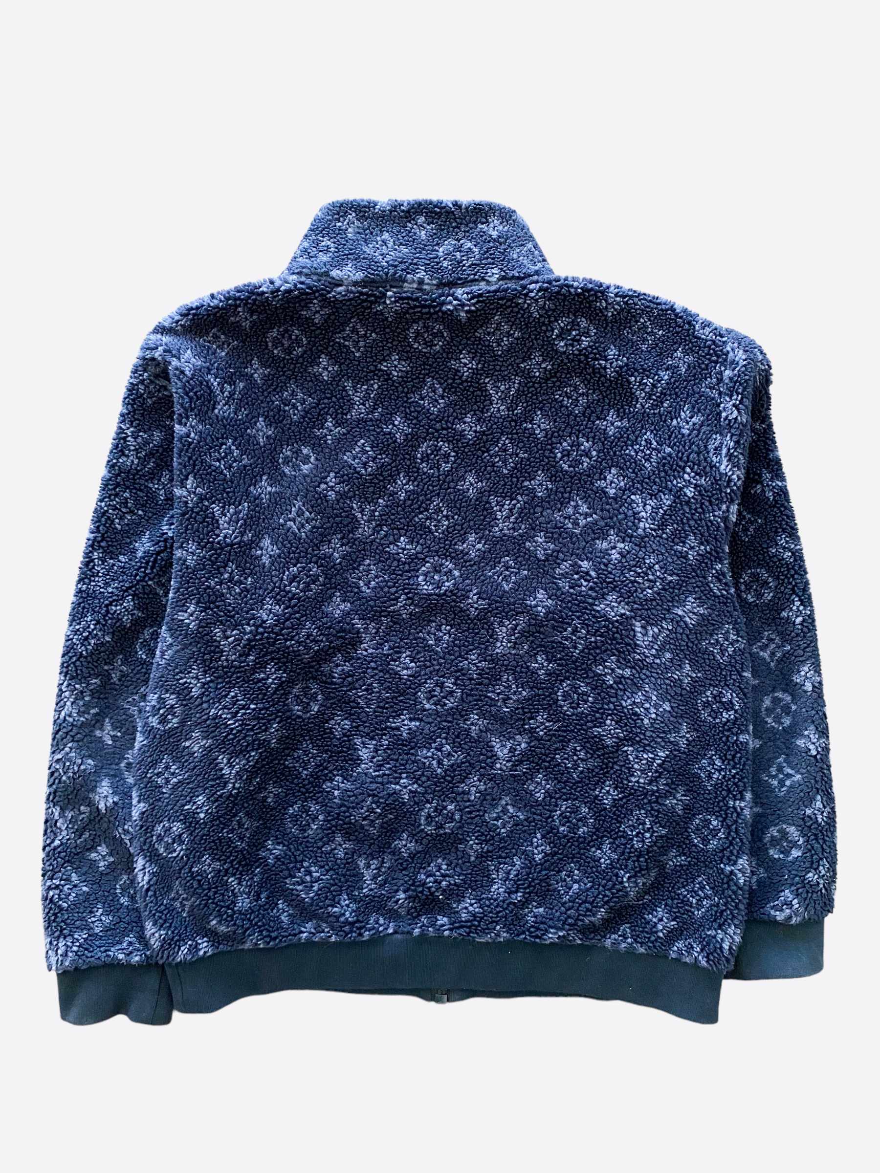 Louis Vuitton 22SS Embroidered Fleece Zip Jacket XXL Navy RM221M