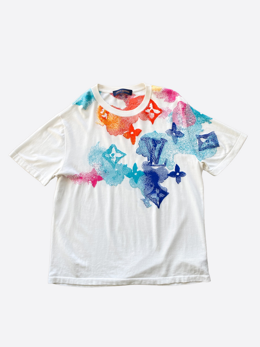 Louis Vuitton White Watercolor Monogram Tee