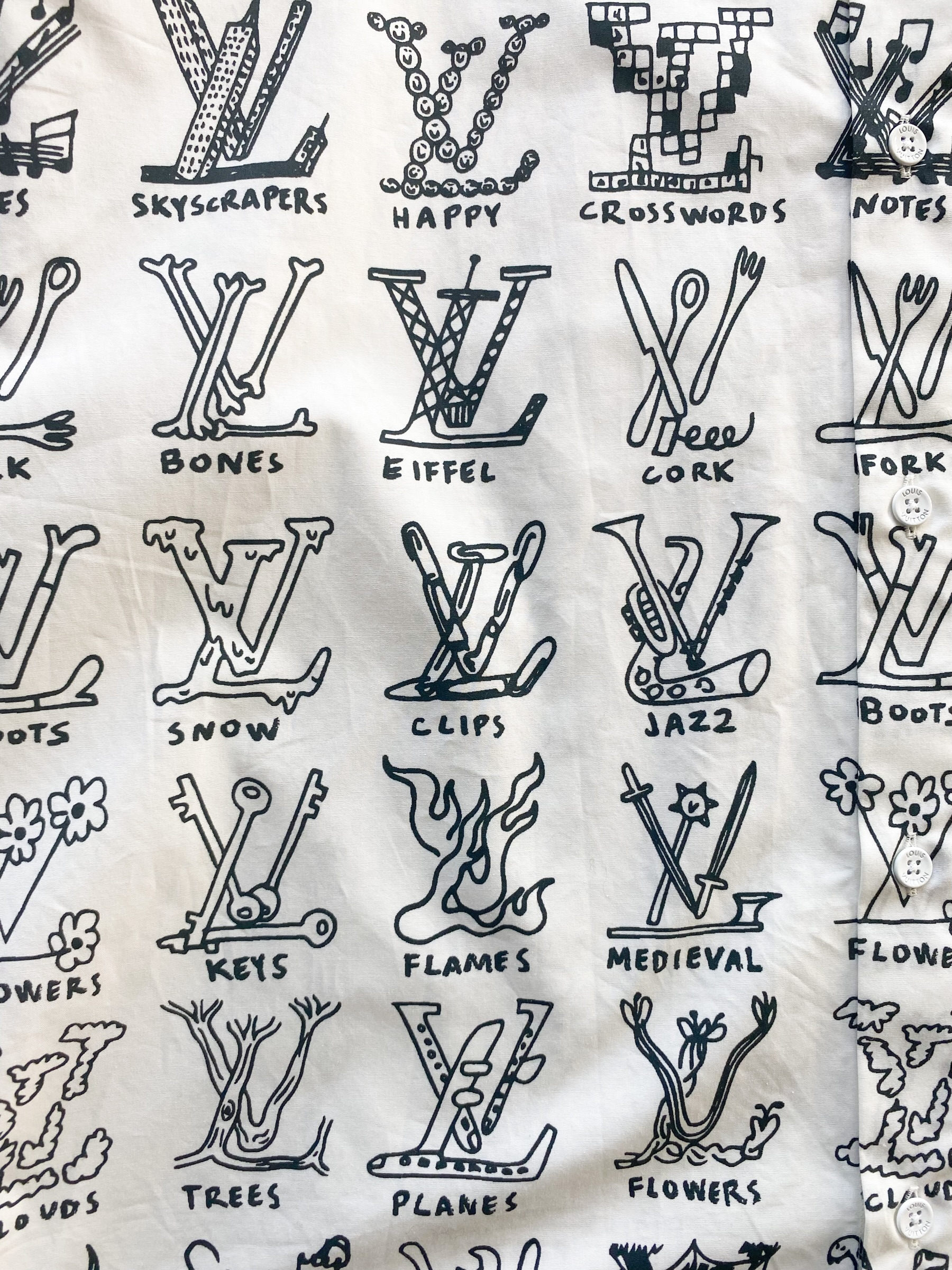 Louis Vuitton Cartoon Monogram Button Up Shirt