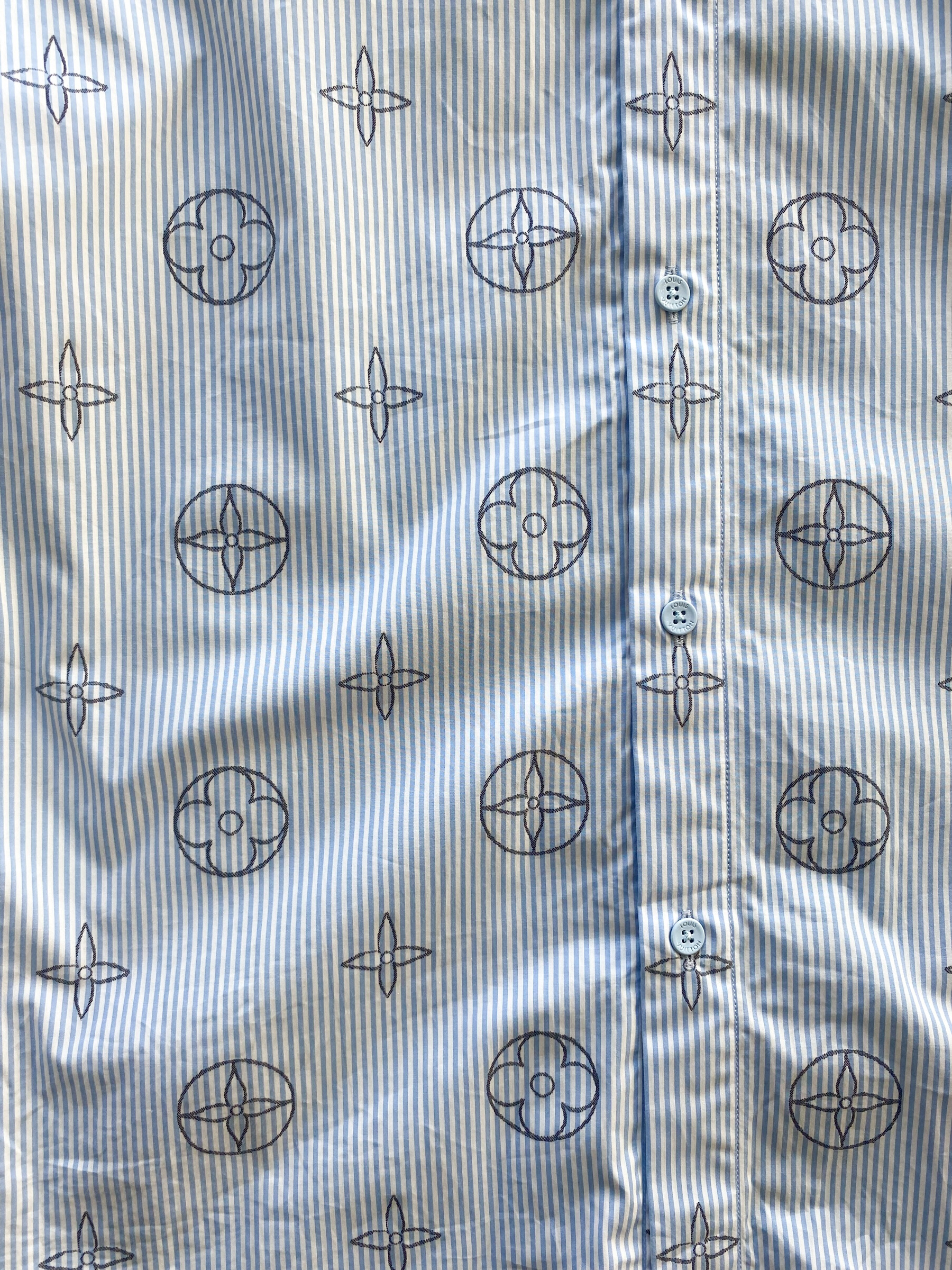 Louis Vuitton Grey Monogram Button Up Shirt