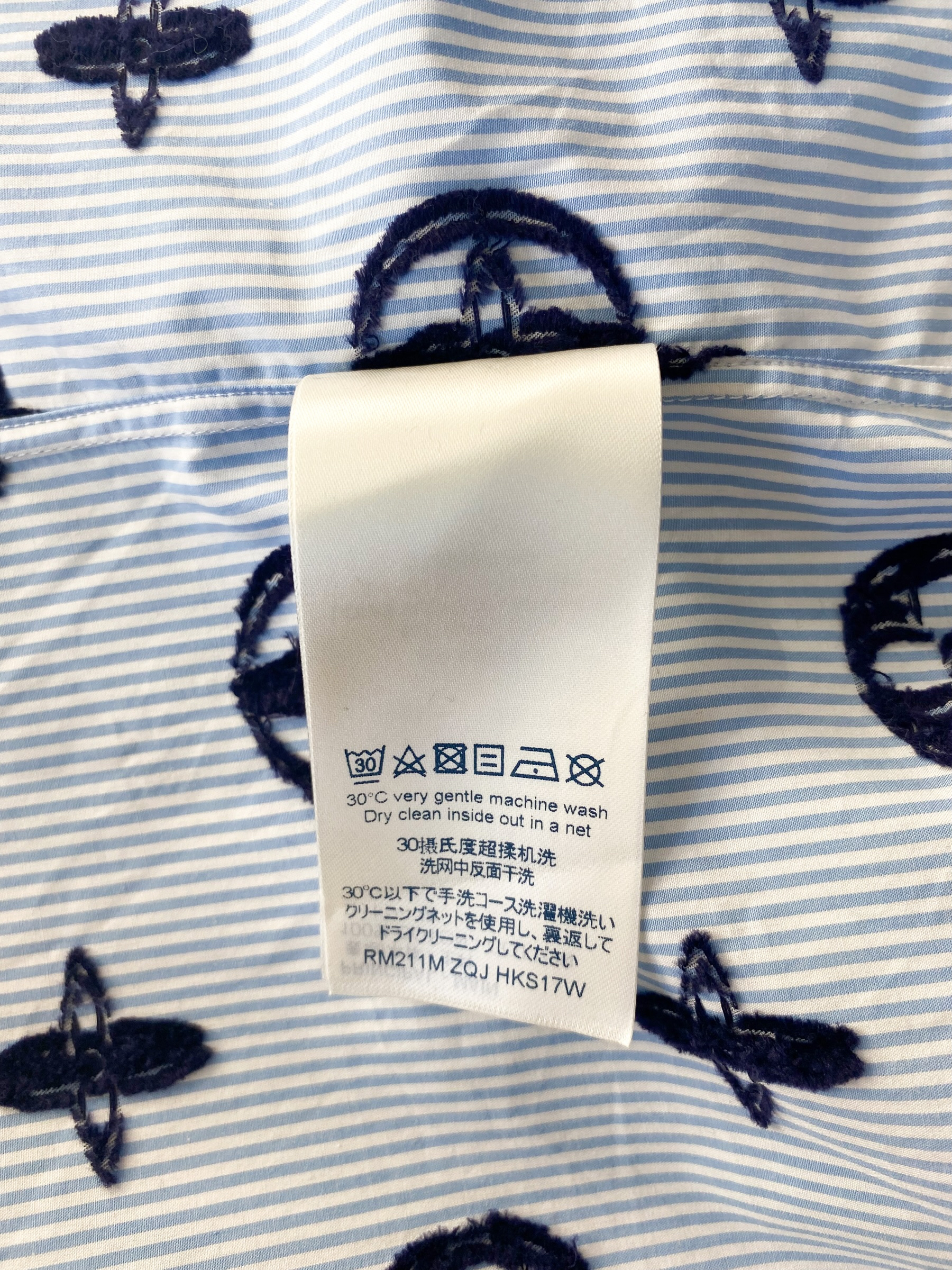 Louis Vuitton Light Blue Monogram Button Up Shirt