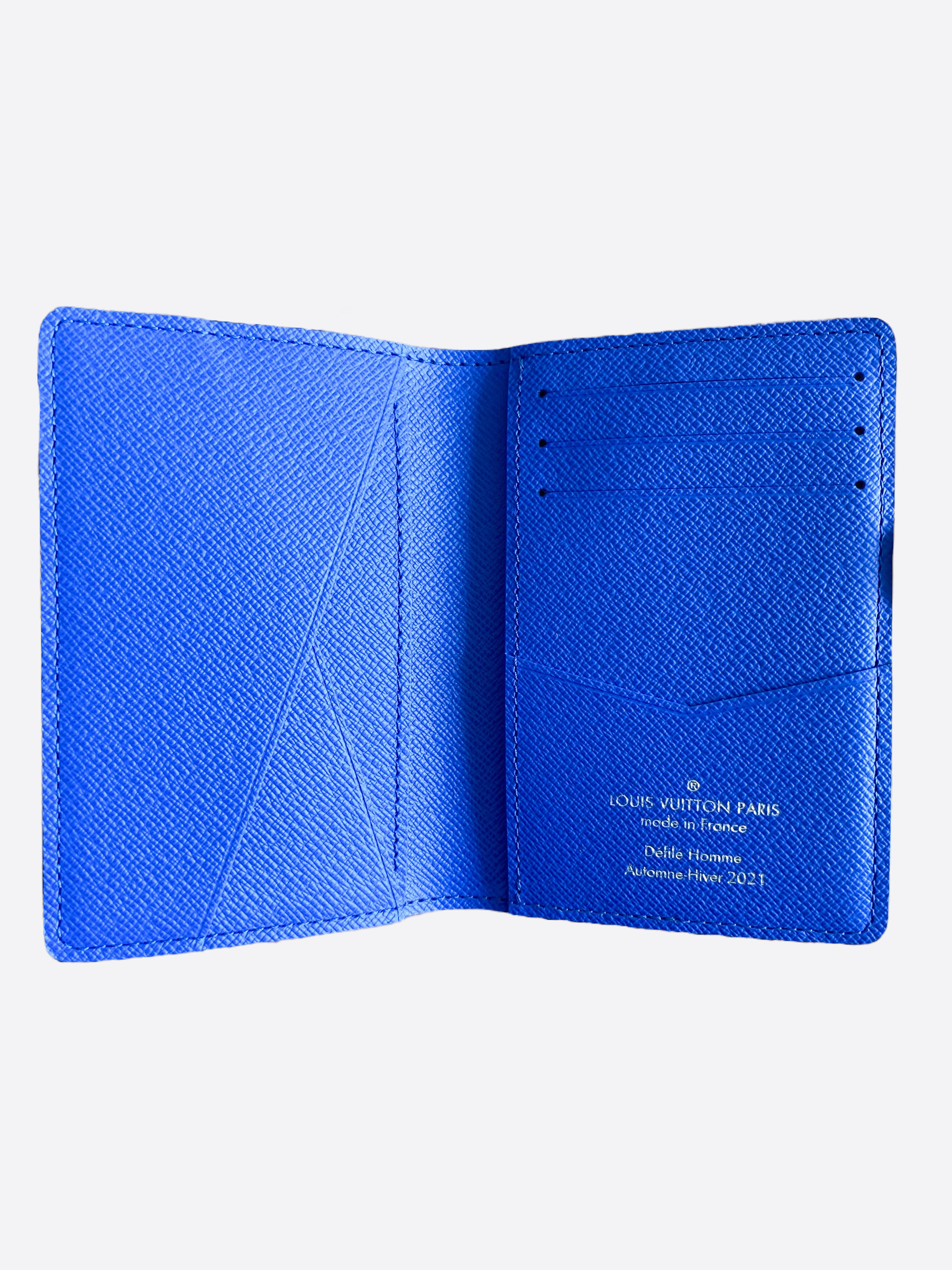 Louis Vuitton POCKET ORGANIZER Giant Monogram Bandana Bleached Blue Wallet  New