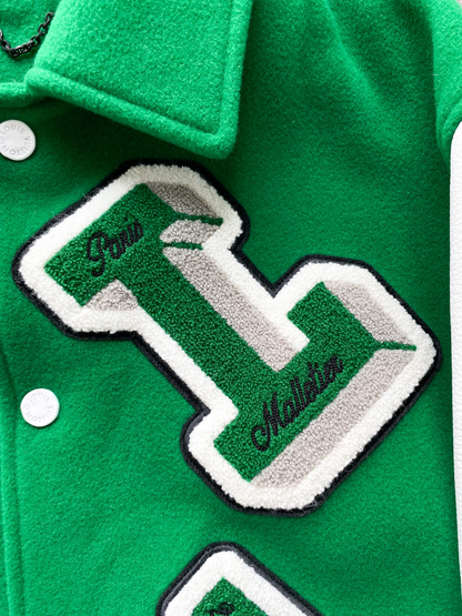 Louis Vuitton Green Leather Varsity Jacket