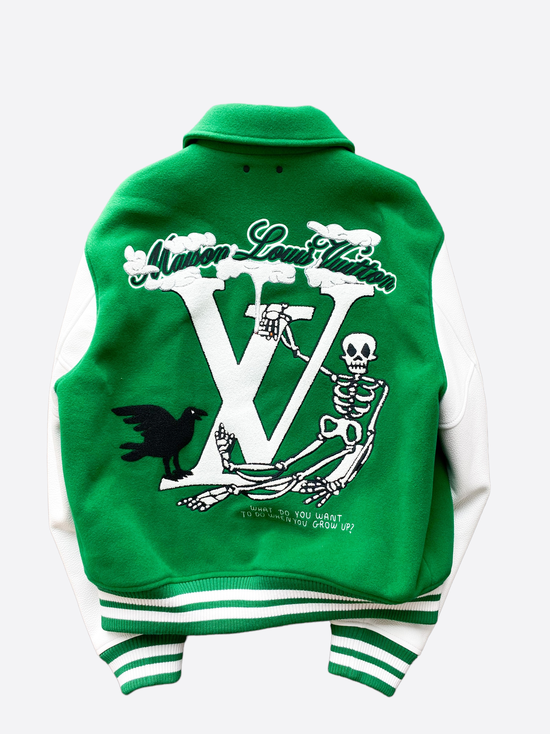 Green Louis Vuitton Letterman Jacket - Jackets Creator