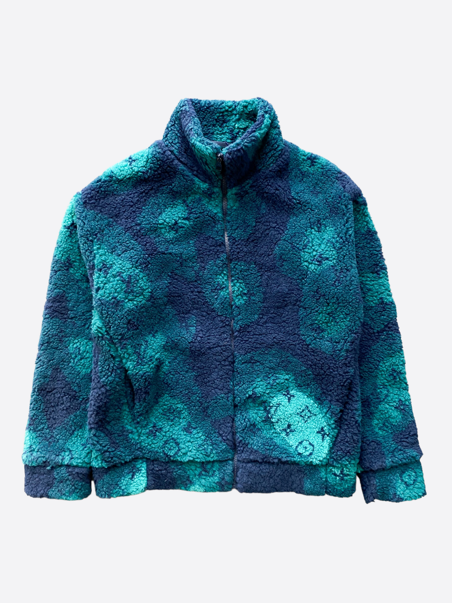Louis Vuitton Camo Monogram Fleece Zip Up Jacket