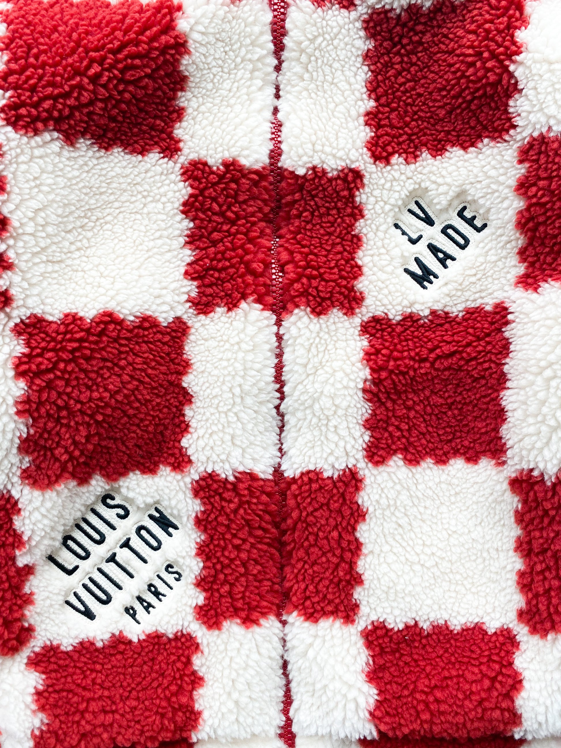 Louis Vuitton Damier Checks Blanket In Red