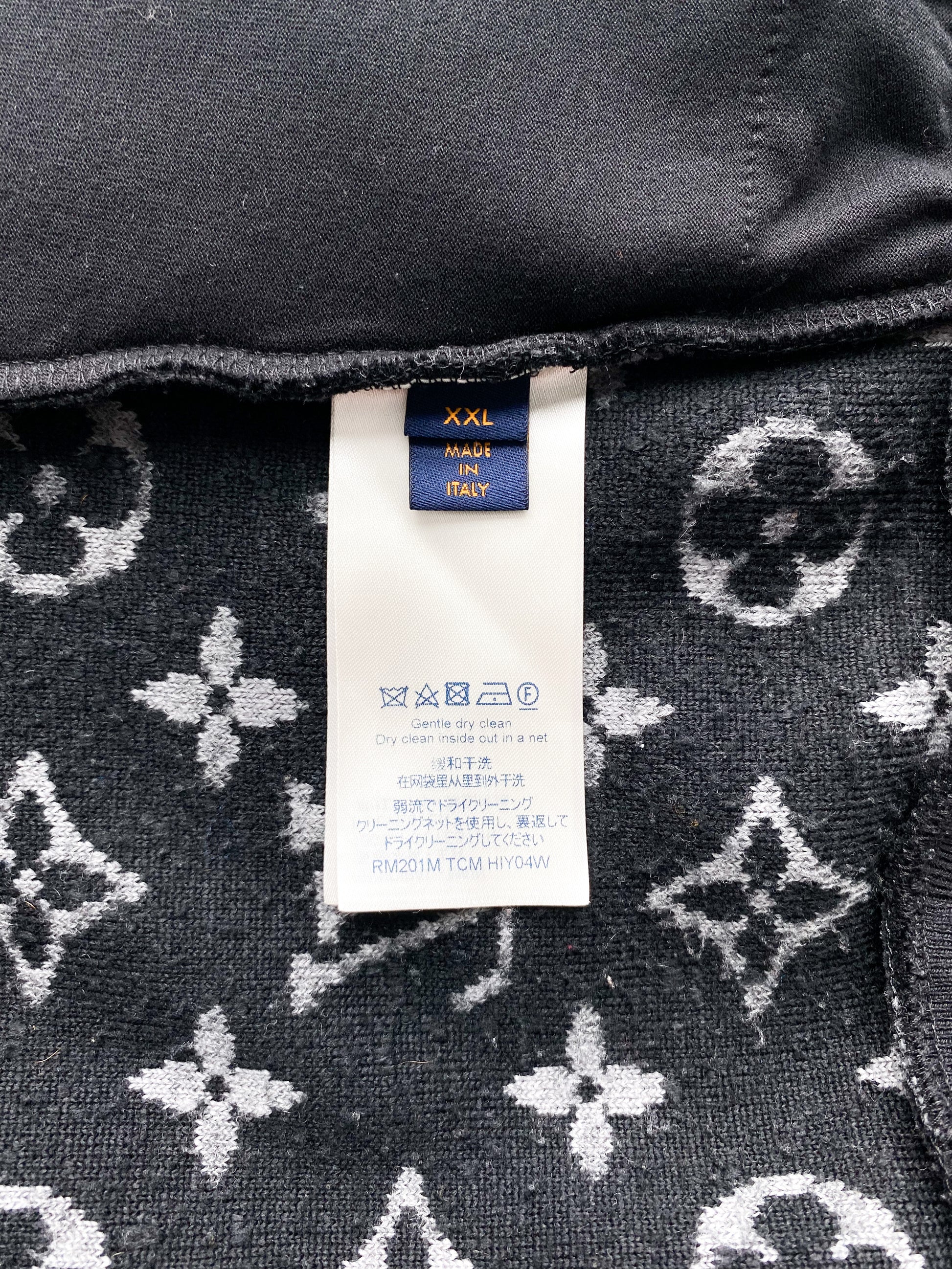 Louis Vuitton Black Monogram Fleece Zip Up Jacket