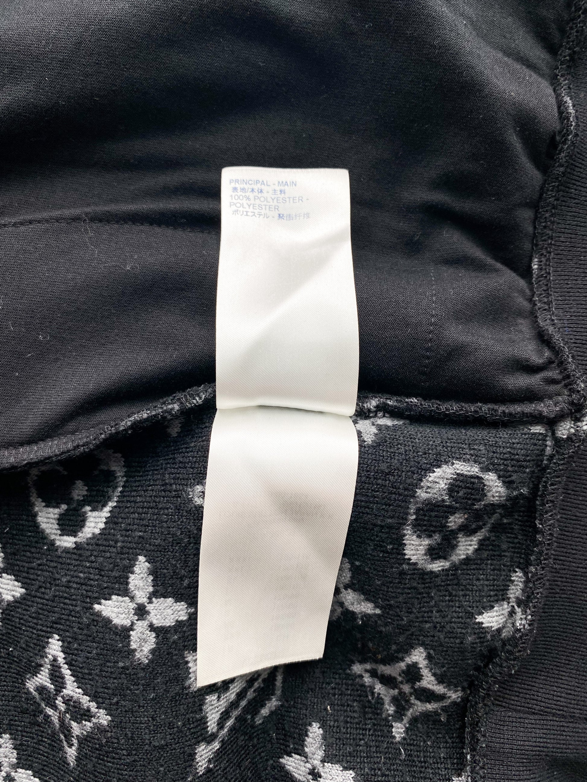 Louis Vuitton Men's Zip Up Teddy Jacket Monogram Polyester Fleece Black  1776361
