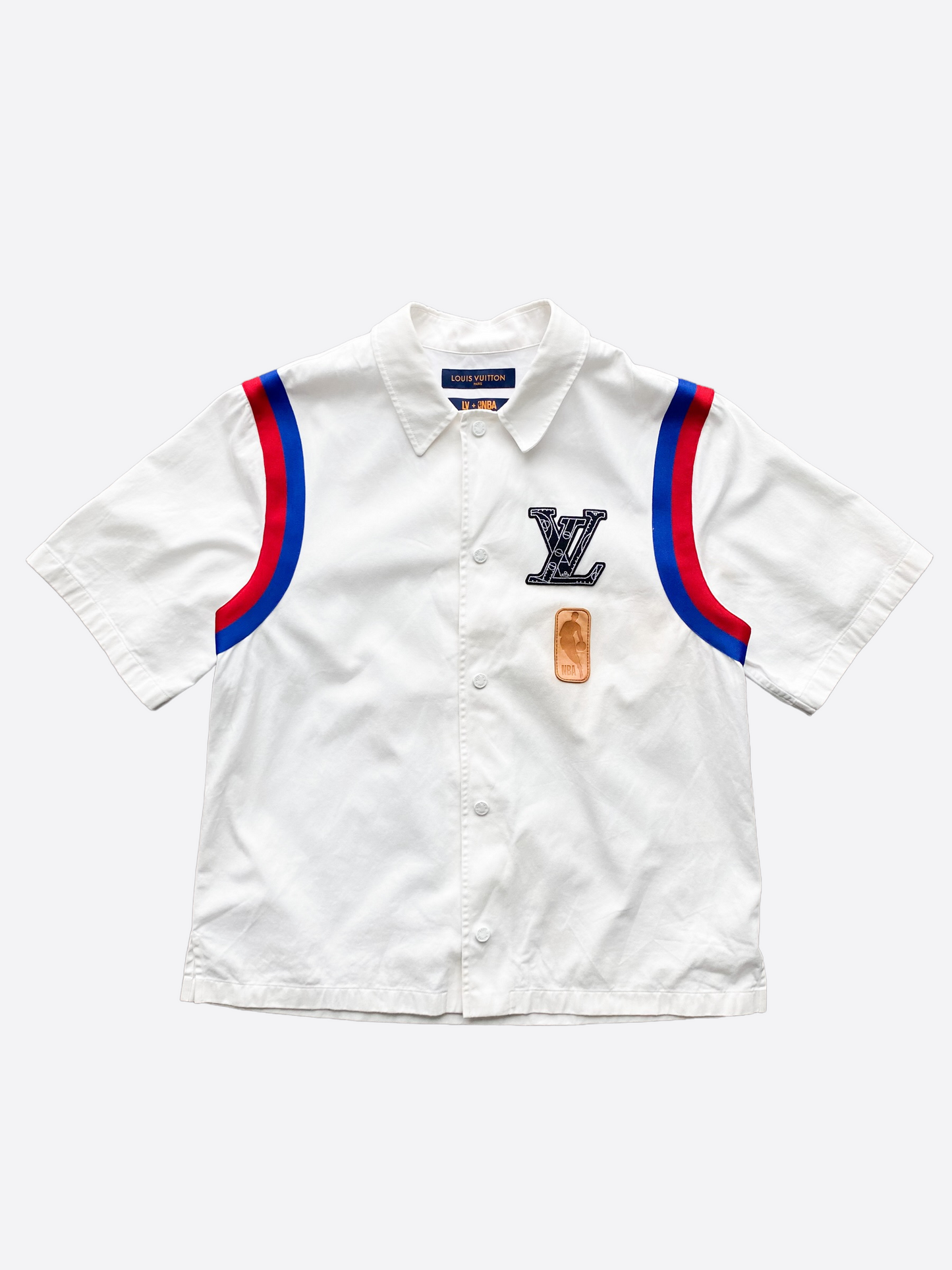 Louis Vuitton White NBA Short Sleeve Button Up Shirt