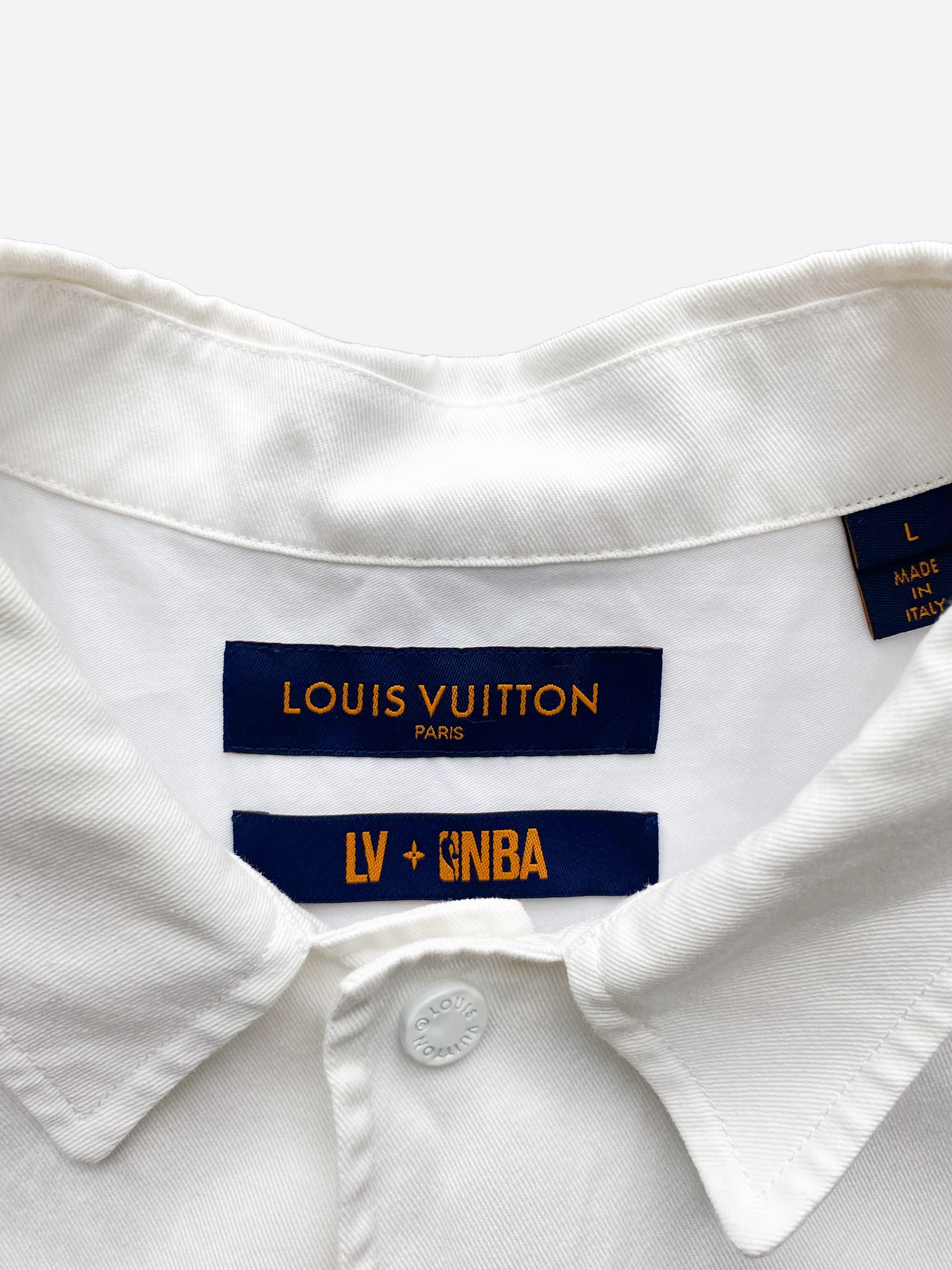 Louis Vuitton White NBA Short Sleeve Button Up Shirt – Savonches