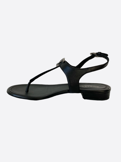 Chanel Black CC Logo sandals