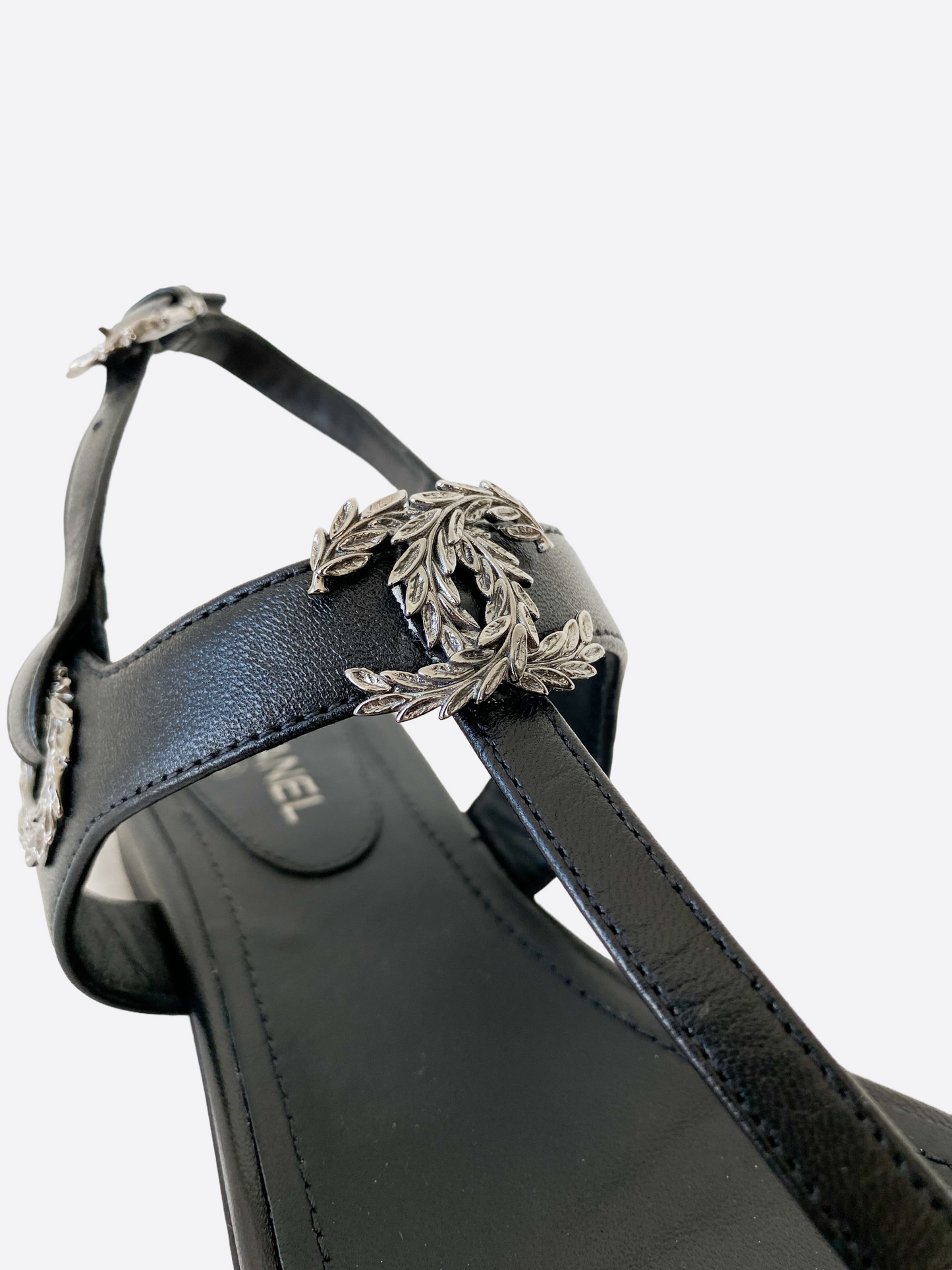 Chanel Black CC Logo sandals