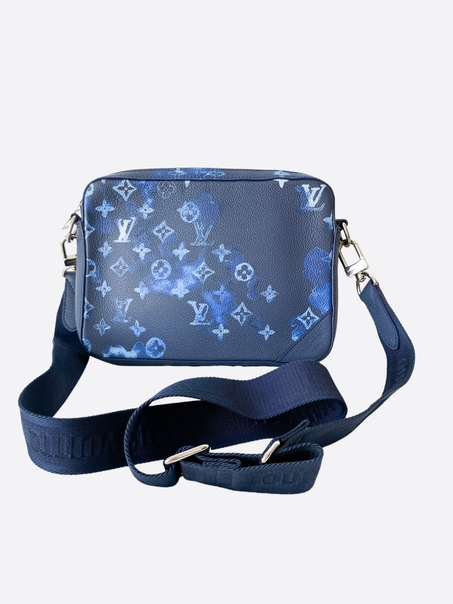 blue louis vuitton messenger bag